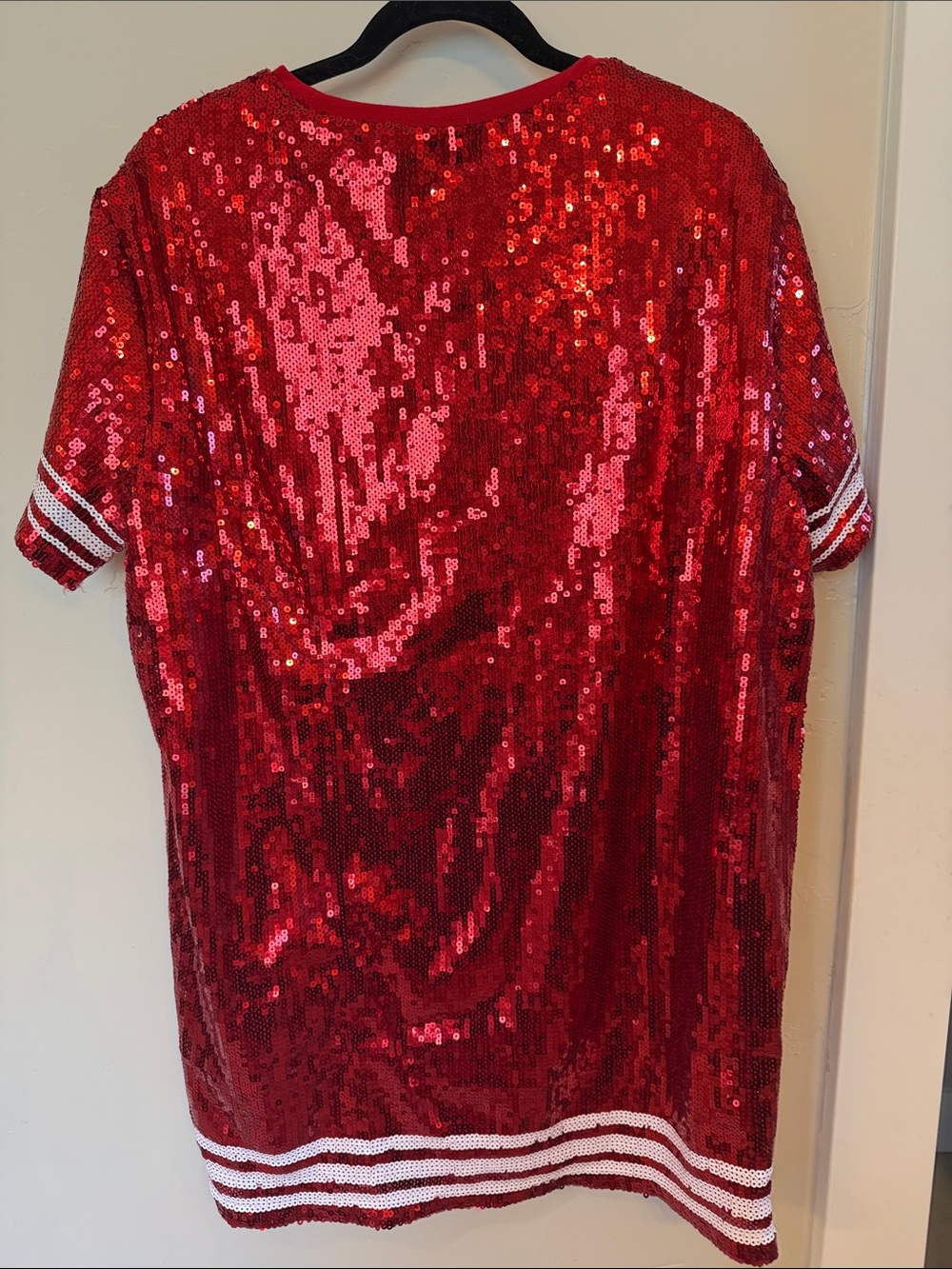 Red Sequin 'SANTA BABY' Holiday shirt dress - Picture 3 of 3